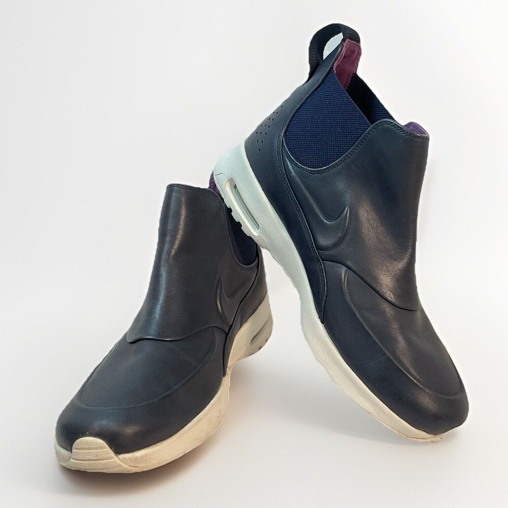 Nike Air Max Thea Mid Blue Sail Leather Sneaker Boot 859550-400 Women's Size 8